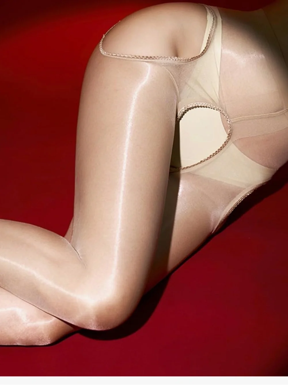 Glossy shiny pinup sheer nude pantyhose stockings garter belt burlesque cabaret